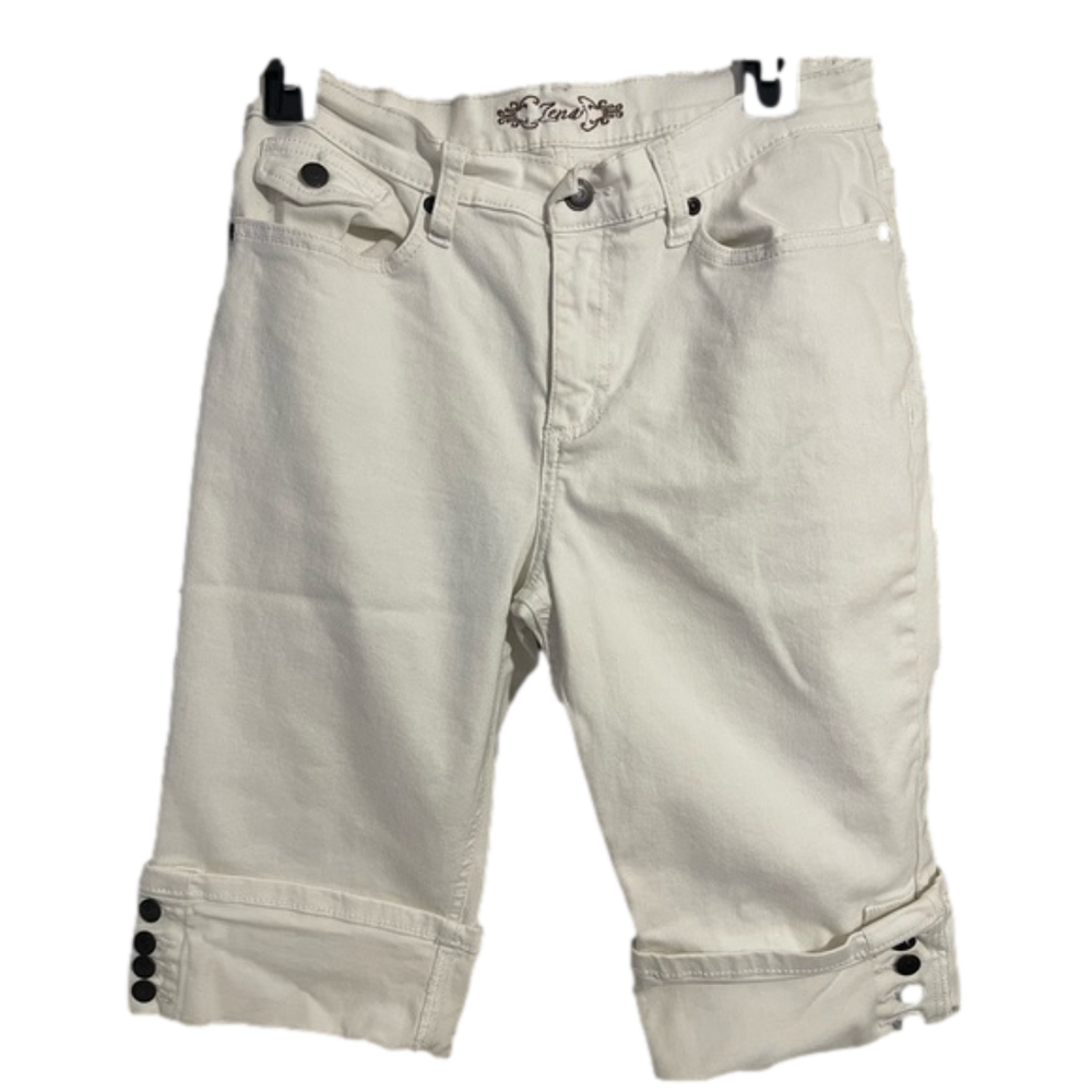 Zena White Jeans Shorts, Size 8, Women’s